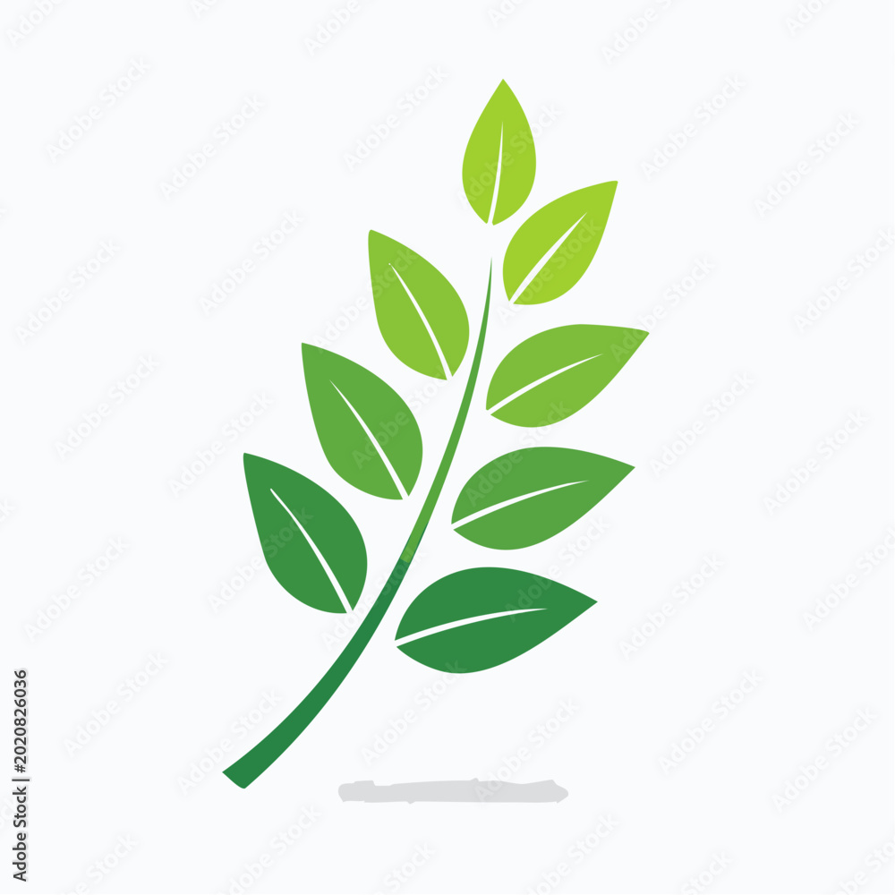 Obraz premium Green Leafy Branch Icon