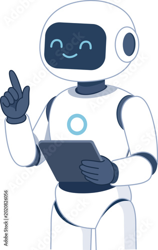 Futuristic Humanoid Robot Character Vector Illustration