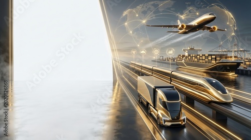 Luxury Automated Transport Hub: Corporate Digital Supply Chain Visualization.