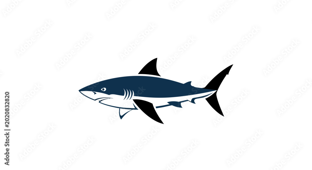 Φωτογραφία Stylized Shark Illustration - Ocean Predator Icon