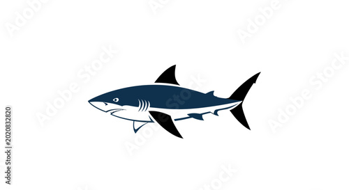 Foto Stylized Shark Illustration - Ocean Predator Icon