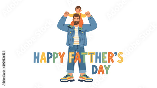 Foto Happy Father's Day: A joyful depiction of a father and child celebrates paternal
