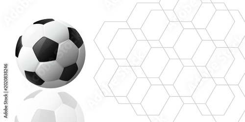 Bild auf Leinwand 3D rendering of a white and black soccer ball. eps 10.