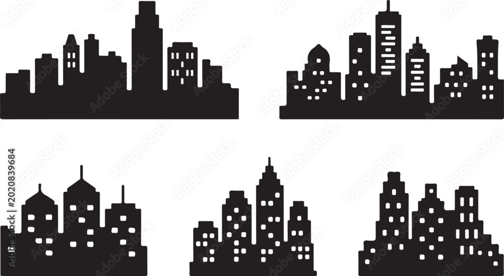 Obraz premium Modern city skyline with illuminated buildings
