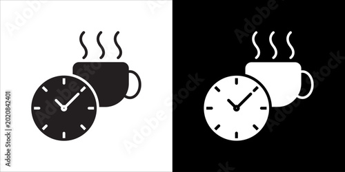Coffee Break Icon Sheet Black And White