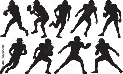 Obraz na płótnie American football players in various action poses