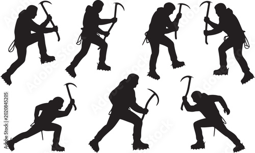 Foto Primitive humans hunting with spears and bows