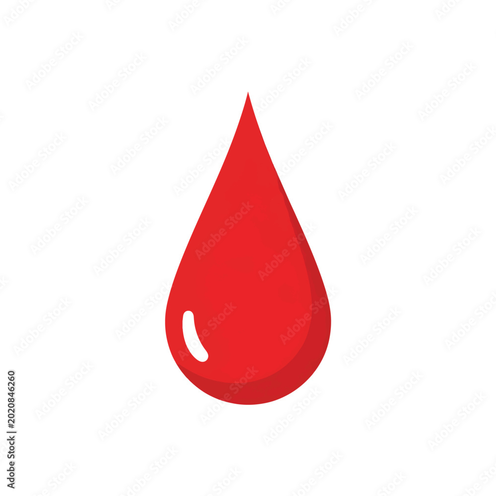 Fototapeta premium A single red blood drop on a white background