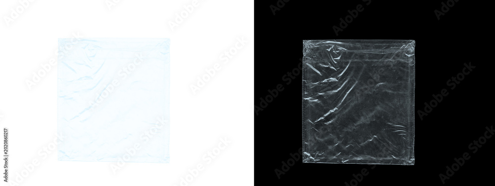 Foto Textured Transparent Plastic Square with Intricate Wrinkle Patterns Split Backgr