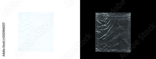 Canvas Print Textured Transparent Plastic Square with Intricate Wrinkle Patterns Split Backgr