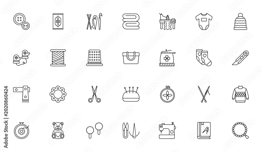 Foto Knitting icon set