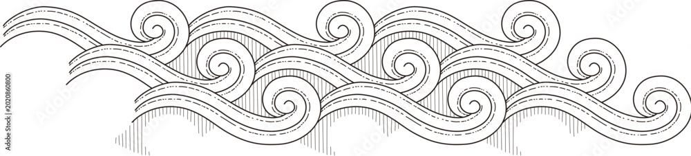 Foto Waving tide for coloring