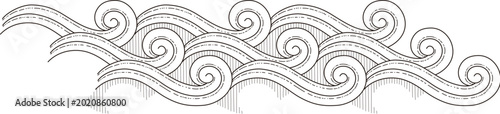 Fényképezés Waving tide for coloring