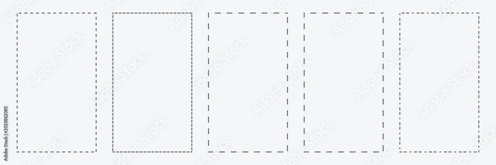 Φωτογραφία Set of rectangle shapes with dashed lines