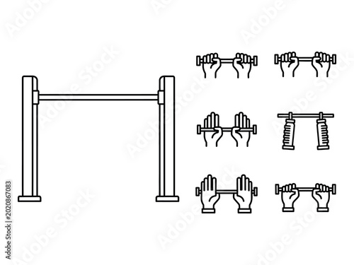 Photos Gymnastics parallel bars and hand grips silhouette training equipment for streng