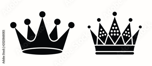 Photos Crown illustration collection featuring classic regal aesthetics, symbolizing king and queen royalty, noble status, power, excellence, luxury fashion, and sophisticated emblem design themes