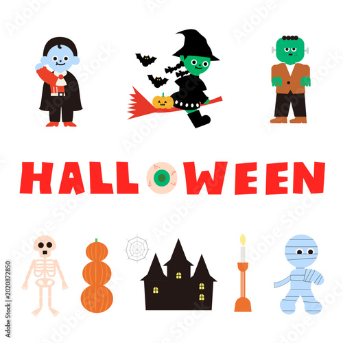 Halloween Icon Set Vector Collection with Pumpkin Ghost Bat and Skull
