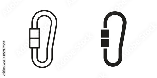 Photos Carabiner icon collection. Vector icon illustrated