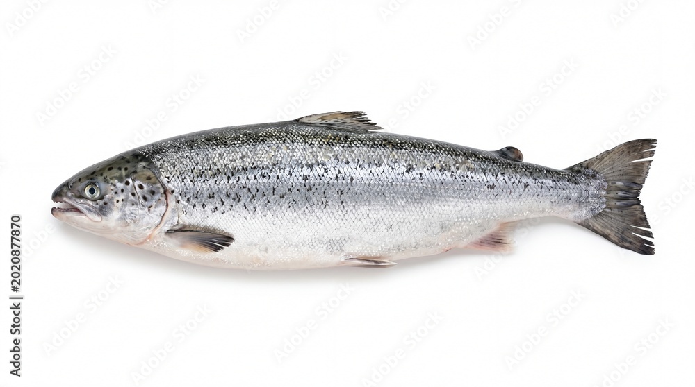 Obraz premium Fresh whole salmon fish isolated on a clean surface