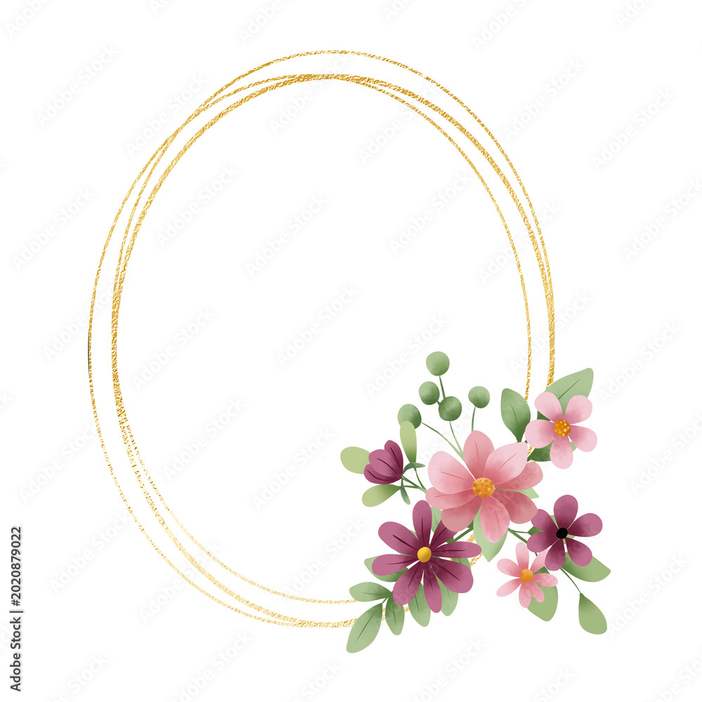 Fotografie Golden frame wreath border