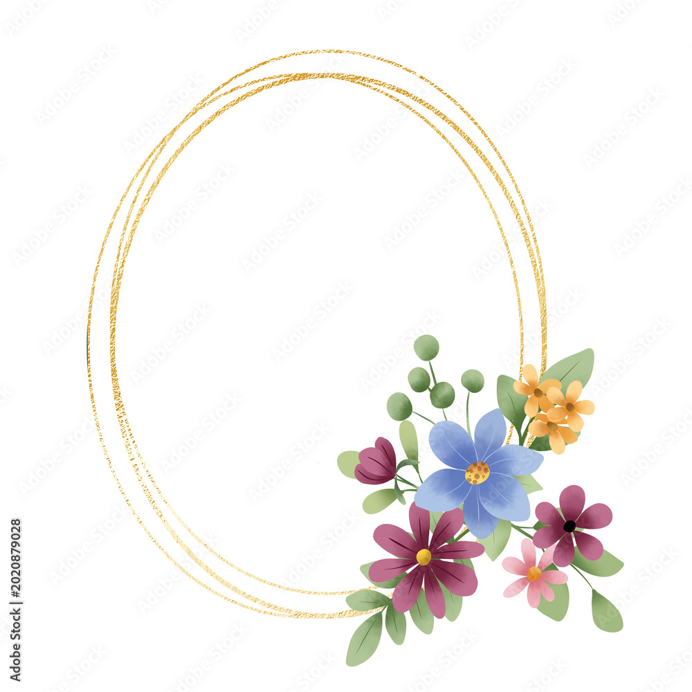 Photography Golden frame wreath border