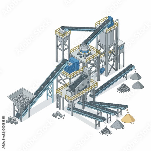 Photography Industrial aggregate crushing and screening plant for construction materials