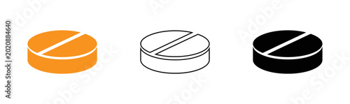 Vector icons of colored pills with line through them
