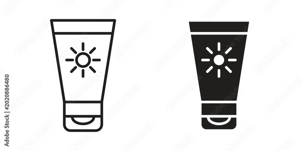 Photos Sunscreen icon collection. Vector icon illustrated