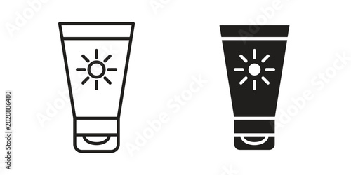 Photos Sunscreen icon collection. Vector icon illustrated