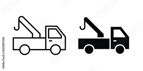Foto Tow truck icon collection. Vector icon illustrated