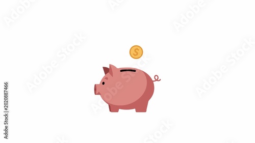 Piggy Bank Animation Representing Savings and Financial Growth