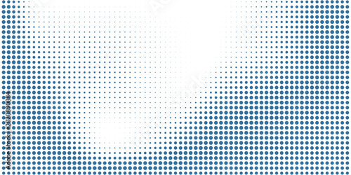 Vector abstract blue background frame of geometric shapes. Circular ornament. Pattern of dots, particles, molecules, fragments. Poster for technology, vector dots halftone blue.Eps10