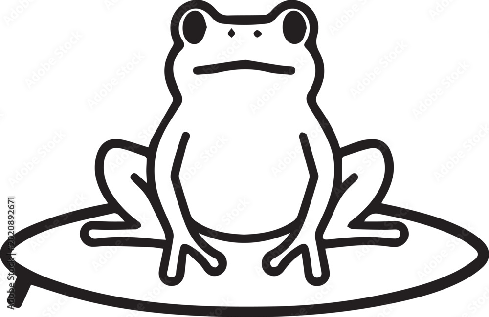 Φωτογραφία A whimsical illustration of a charming frog confidently riding a surfboard, capturing a sense of fun and carefree adventure