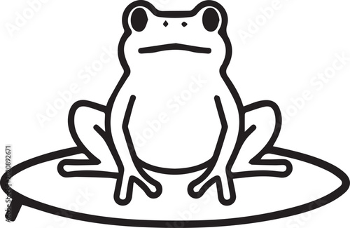 Photos A whimsical illustration of a charming frog confidently riding a surfboard, capturing a sense of fun and carefree adventure