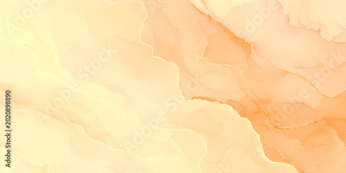 Canvas Print Warm orange and yellow abstract marble background with soft gradient and blended