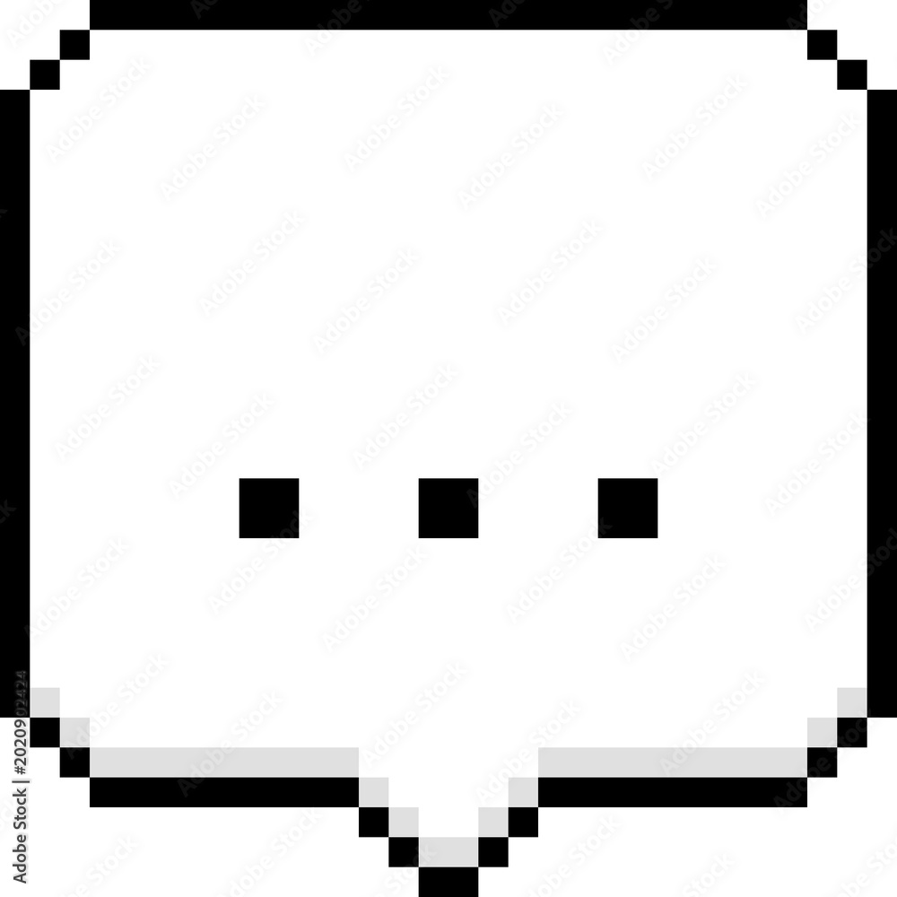 Foto Pixelated speech bubble with ellipsis text