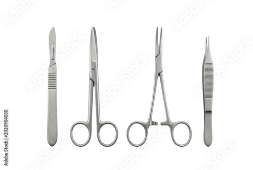 Obraz na plátne Set of professional stainless steel surgical medical instruments