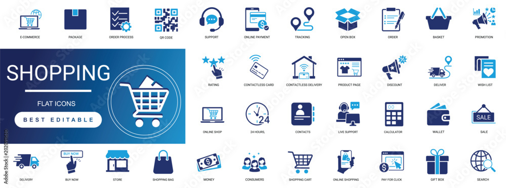 Foto shopping icon set