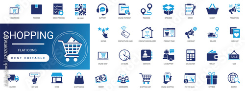 Foto shopping icon set