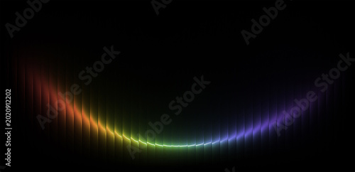 Foto Iridescent rainbow glass light beam on dark noise texture background
