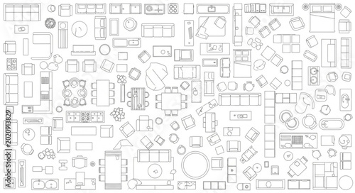 Architectural Floor Plan Symbols and Elements Collection.