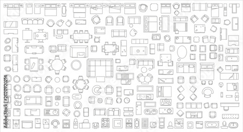 Obraz na płótnie Collection of Architectural Floor Plans and Diagrams.