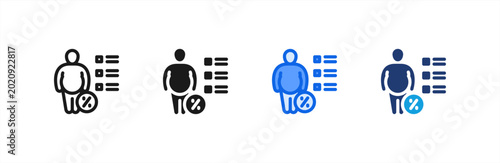 Fotografie Body Fat Percentage icon multiple style collection