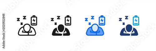 Fotografie Fatigue Sleepy Fatigue icon multiple style collection