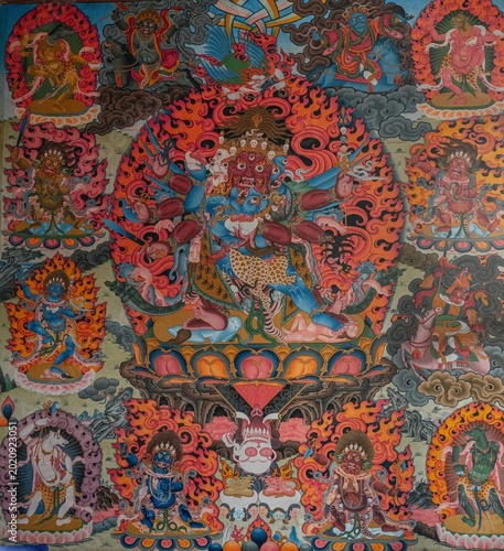 Namdroling Monastery, known as the Golden Temple, is a major center of Tibetan Buddhism in Bylakuppe, Karnataka, India.