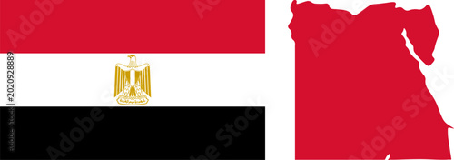 Konstfotografi National Flag of Egypt Featuring Red White and Black Horizontal Stripes with the Golden Eagle of Saladin Centered in the White Band