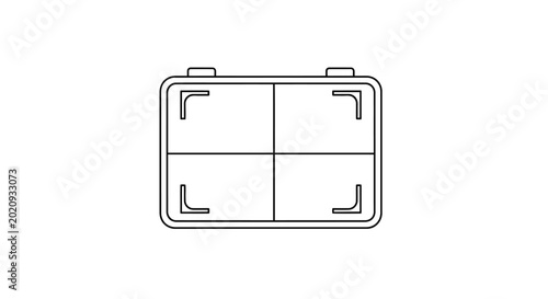 Canvas Print Simple black line drawing electrical component.