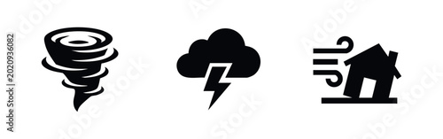 Foto Natural Disasters - Tornado, Storm, and Wind Damage Icons