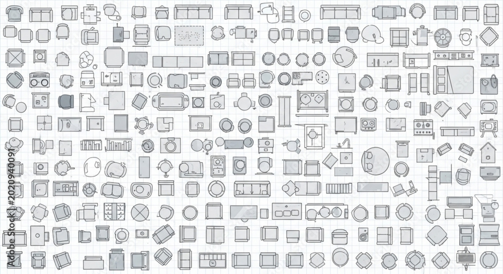 Obraz premium Collection of various geometric shapes and icons for design.