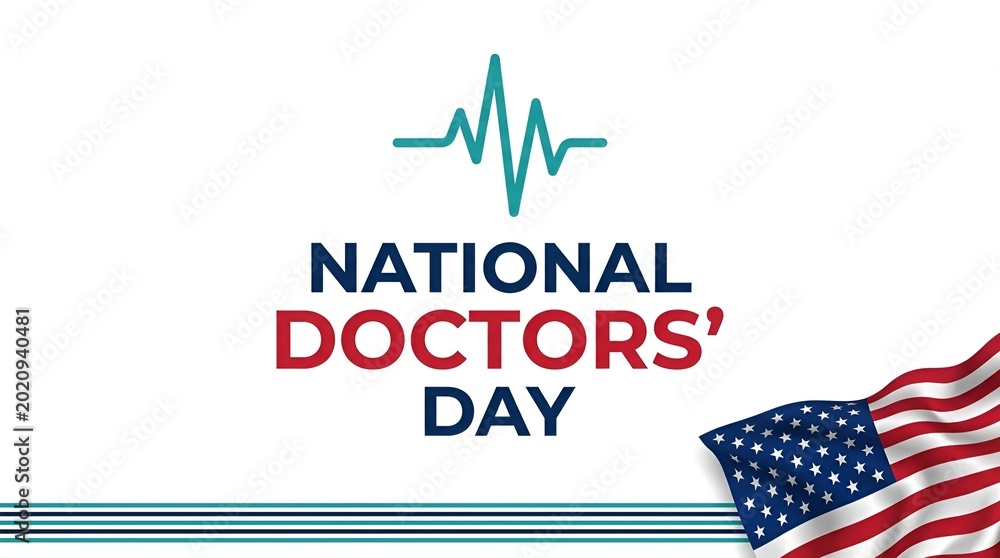 Obraz premium National doctors day celebration with american flag
